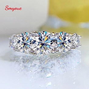 모이사나이트 반지 선물 Smyoue 18k plated 3 6ct all ing 5