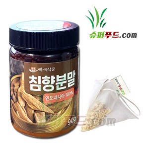 침향 분말 가루 명품 침향분말 100% + 슈퍼푸드.com 연자육 티백, 1세트, ( 병 90g + 1g ), 90g