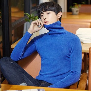 페이준 남성용 부드러운 반폴라 목폴라 니트스웨터 퍼펙트 스판 목폴라 터틀넥 1359