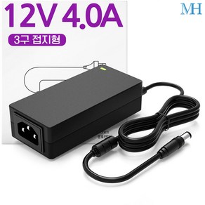 명호전자 12V 4A 어댑터 (TY1204000Z1MN) LED 모니터 DC 12V4A아답터, 4A(국내향), +전원선포함, 1개