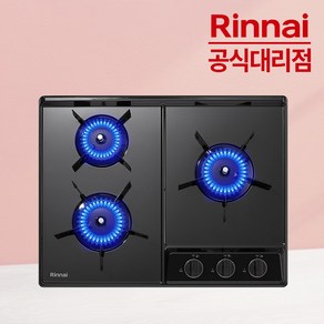 린나이 3구 가스쿡탑 RBR-NC310DJ 빌트인 가스레인지 블랙법랑 타공 560x430 신제품, LPG, 블랙_RBR-NC310DJ