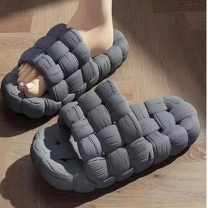 홈앤조이 도톰 푹신한 고급 욕실화 실내화, 차콜, 2개