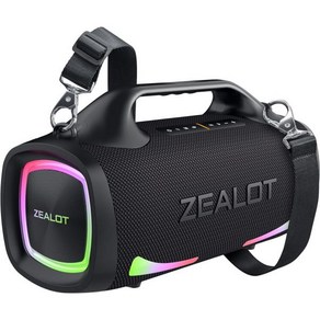 ZEALOT 휴대용 80W 피크 100W 고음 블루투스 스피커 블랙