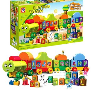 KIDS HOME TOYS 알파벳 기차놀이 레고호환블록 188-23, 혼합색상, 1개