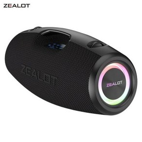 블루투스스피커 진공관 욕실 화장실 캠핑 아웃도어 휴대용 미니 ZEALOT S78 120W 저음 가 장착된 IP67 LED등이 방수 옥외 보조배터리, 검은색, 강사