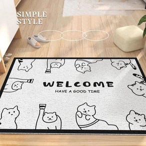 Life Rhythm 아파트 업소용 현관 코일 매트 발판 고양이, 1개, 고양이 (60*90cm)