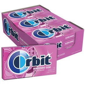 ORBIT Bubblemint Suga Fee Chewing Gum 12 Packs of 14-Pieces ( ORBIT 버블민트 무설탕 츄잉껌 14개입 12팩(총 168개, Bubblemint_14 Count (Pack of 1, 1개, 453.59g