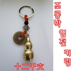 조롱박 엽전 열쇠고리 키링 12간지 각인 재물운