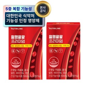 혈행팔팔 콜레스테롤 혈행개선 호모시스테인 모나콜린K 징코 홍국 은행잎추출물, 30정, 2박스