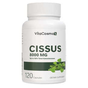 [미국제조사 직배송] VitaCosmoX 비타코스모엑스 Cissus 시서스 8000 mg 케토스테론 50% 120 야채캡슐 120캡슐 하루 한알, 1개, 120정