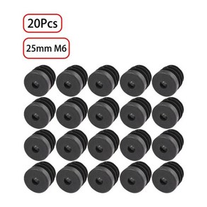 검정색 플라스틱 원형 블랭킹 엔드 캡 M6 M8 홀 플러그 너트 보호 가스켓 먼지 씰 커버 가구 용 20 개, [01] One Size, [03] 25mm M6, 20개