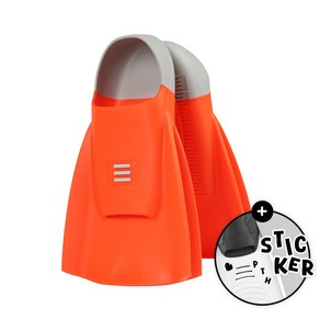 DMC 디엠씨 하이드로 훈련용 숏핀 수영 오리발 오렌지 + 망사가방 증정