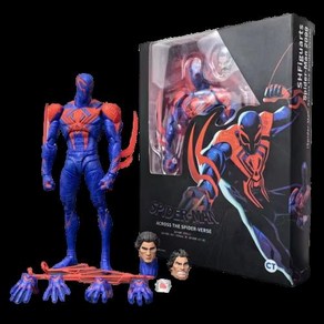 피규어 스파이더맨 2099 애니메이션 어크로스 스파이더버스 파트 1 Shf 액션 모델 조각상 장난감 책상 장식 아이 선물, 1개