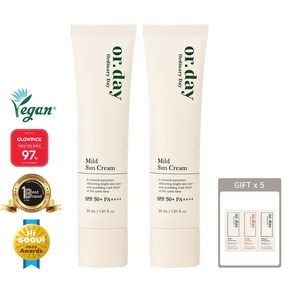 엘리샤코이 올데이 마일드선크림 30ml 2개 SPF50+ 무기자차 백탁없는 톤업 데일리 순한 저자극