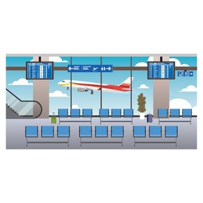 공항현수막 6215a 비행기 어린이집 180×90cm