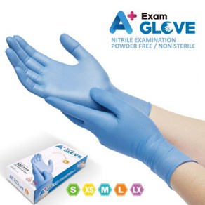 FDA 승인 에이플러스 니트릴 위생장갑 염소처리 파우더프리 A+ Exam Glove, 소(S), 2개