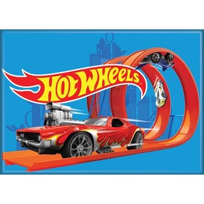 Ata Boy Hot Wheels 오렌지 트랙 6.4cm X 8.9cm(2.5인치 3.5인치) 자석 사물함 및 냉장고용, 1개