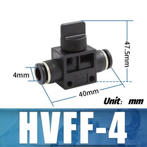 BUC6 블랙 공압 퀵 커플링 수동 밸브 스티어링 스위치 볼 에어 8 10 HVFF4 4 6, 11 HVFF4