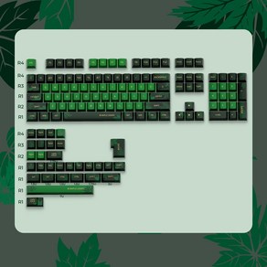 서브 리프 134 더블 메이플 PBT 테마 키캡 체리 XVX 그린, [01] geen black keycap