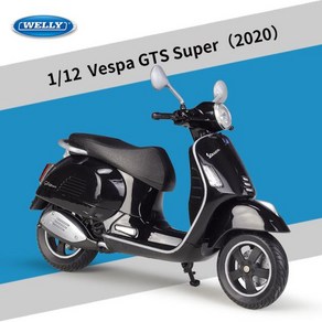 오토바이다이캐스트 프라모델 미니카 전시용 WELLY 1:12 Vespa GTS 슈퍼 2020 합금 레저 오토바이 모델 시, 02 Black foam box, 한개옵션1