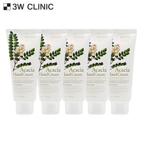 3W CLINIC 모이스처라이징 핸드크림 아카시아, 100ml, 5개