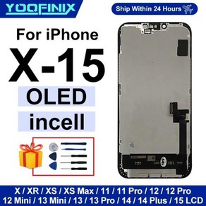 Incell For iPhone X XR Display XS MAX LCD 3D 터치스크린 11 Pro OLED 12 13 Mini 14 Plus 15