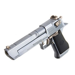 장남감 권총 데저트이글 스케일 모델건 은색 풀메탈 시뮬레이션건 Deset Eagle Model gun Metal simulation pistol hand guns, 1) + 기본탄 6발, 1개