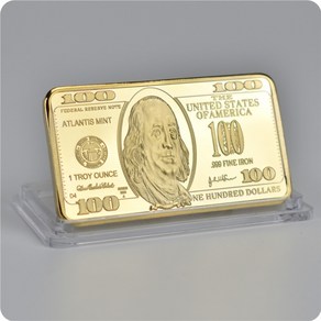 은화 금화 옛날 동전 usa 100 달러 덩어리 24k gold ba ameican metal coin golden bas usd with gift box