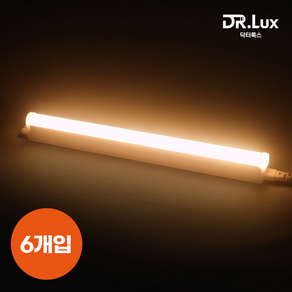 닥터룩스 간접조명 LED T5 5w 300mm, 전구색, 6개