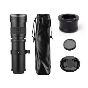 정시출고 MF 슈퍼 망원 줌 렌즈 F/8.3-16 420-800mm 올림푸스 E-M1 I M4/3 마운트 어댑터 링 포, 1개, 02 Black