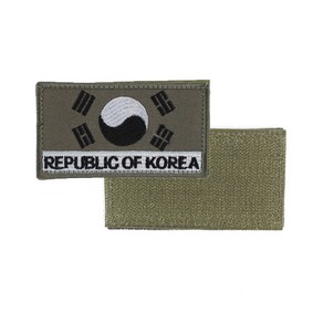 꾸니스토리 태극기 REPUBLIC 약장 국방 군인 군용 벨크로 패치