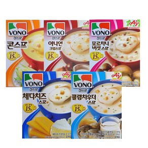 보노 컵스프 콘 +어니언크림 + 포르치니버섯 +체다치즈 + 클램차우더 세트, 57g, 5개