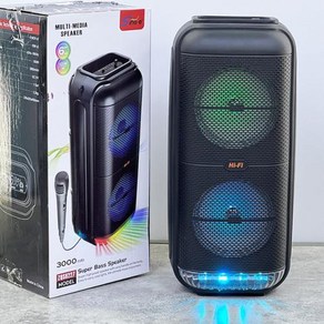 피크파워 1200W 초대형 야외 블루투스 스피커 더블 혼 서브우퍼 휴대용 무선 칼럼 베이스 사운드 마이크 포함 6 인치, 1) ZQS6227, 없음