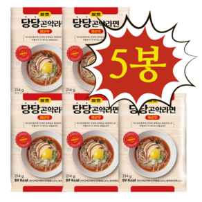 당당 곤약 라면 다이어트 야식 간식 면 매운맛 59칼로리 x 5팩, 214g, 1개