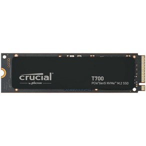 Cucial T700 2TB Gen5 NVMe M.2 SSD - 최대 12 400MB/s 다이렉트 스토리지 지원 CT2000T700SSD3 게임 사진 비디오 편집 및 디자인, T700 방열판 포함, 1TB