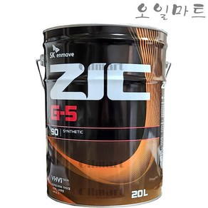 오일마트 지크 ZIC G-5 90 20리터 리어액슬 기어오일 데후, 1개