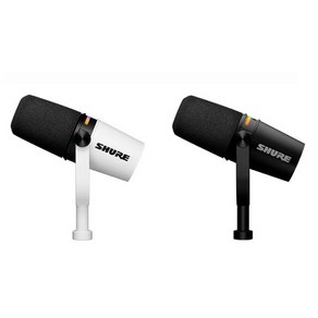 SHURE 슈어 MV7+ 팟캐스트 하이브리드 듀얼 마이크 포함, 블랙+탁상용 스탠드