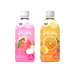 베스킨라빈스 레인보우샤베트워터 피치요거트워터 500ml 각 12입, 24개