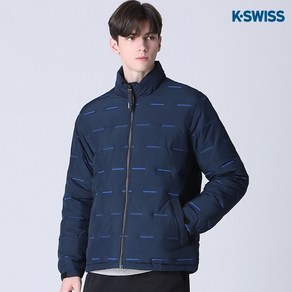 케이스위스 [케이스위스(K-SWISS)] 숏 스트라이프 패턴 경량 덕다운 패딩 점퍼