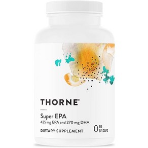 THORNE Supe EPA 오메가-3 보충제 - EPA 425mg DHA 270mg 함유 - 뇌/심혈관/관절/피부 건강 지원 - 글루텐프리 유제품프리 90캡슐, 90정, 1개