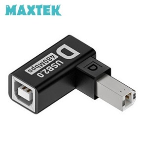 무배 MT591 USB2.0 B타입 연장 젠더 하향 90도 꺽임, 1개