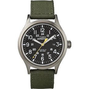 Timex 타이맥스 남성용 엑스페디션 스카우트 솔라 캐쥬얼 시계 40mm 쿼츠 레더 스트랩 베이지 20 TW4B247009J