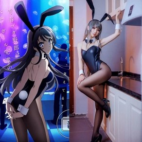 바니걸 코스프레 할로윈 섹시한 귀여운 bunny gil 점프 슈트 anime sakuajima mai bunny gil senpai 의상 인조 가죽 여성 토끼 의상