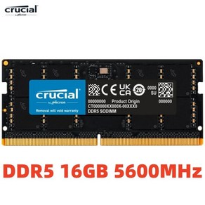 Cucial RAM 32GB 키트 (2x16GB) DDR5 5600MHz (또는 5200MHz 또는 4800MHz) 노트북 메모리 CT2K16G56C46S5, 16GB_5600MHz