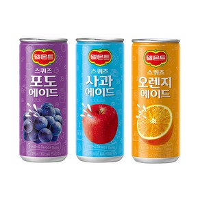 [메리박스] 델몬트 스퀴즈 에이드 30캔 (오렌지10+포도10+사과10), 1세트, 240ml