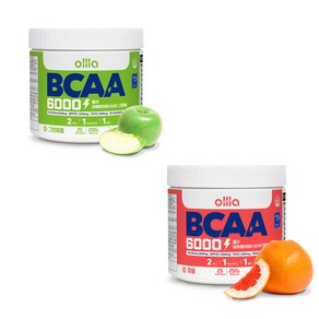 [1+1] 올라 BCAA 6000 맛있는 아미노산 보충제, 그린애플자몽, 2개, 250g