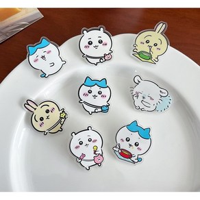 모모상점 먼작귀 치이카와 캐릭터 아크릴 뱃지 귀여운 동물 일러스트 핀버튼 꾸미기용 파우치 에어팟 포인트 소품 8개