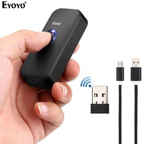 바코드 스캐너 Eyoyo EY-009 미니 1D/2D QR 무선 및 블루투스 휴대용 1D 이미지 IOS 2.4G, 1개