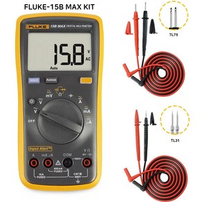 플루크 디지털테스터 Fluke-15B MAX KIT (TL75+TL31) 멀티미터, 1개