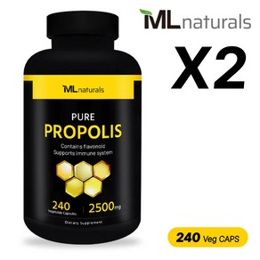 [미국빠른직구] 마이라이프 내추럴스 프로폴리스 2500mg 240정 2병, 2개